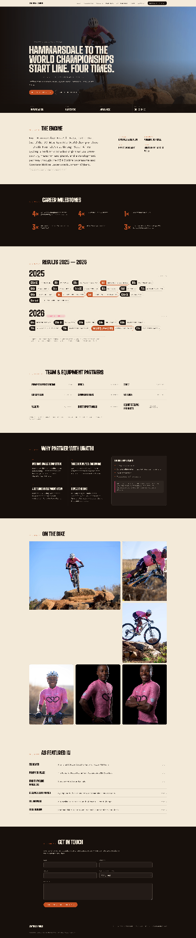 Unathi Nxumalo homepage — professional XCO and marathon mountain biker